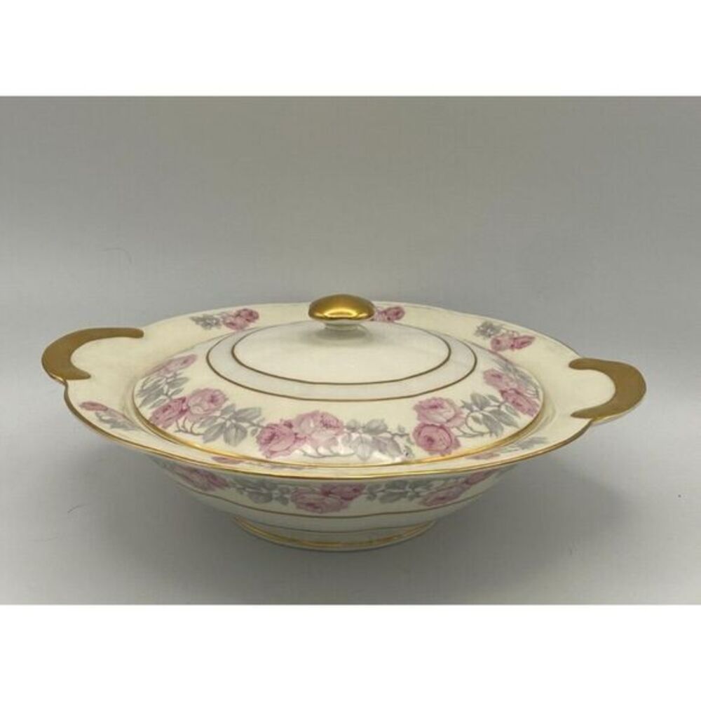 Theodore Haviland New York Rosemont Covered Vegetable Serving Bowl Roses {sh18}
